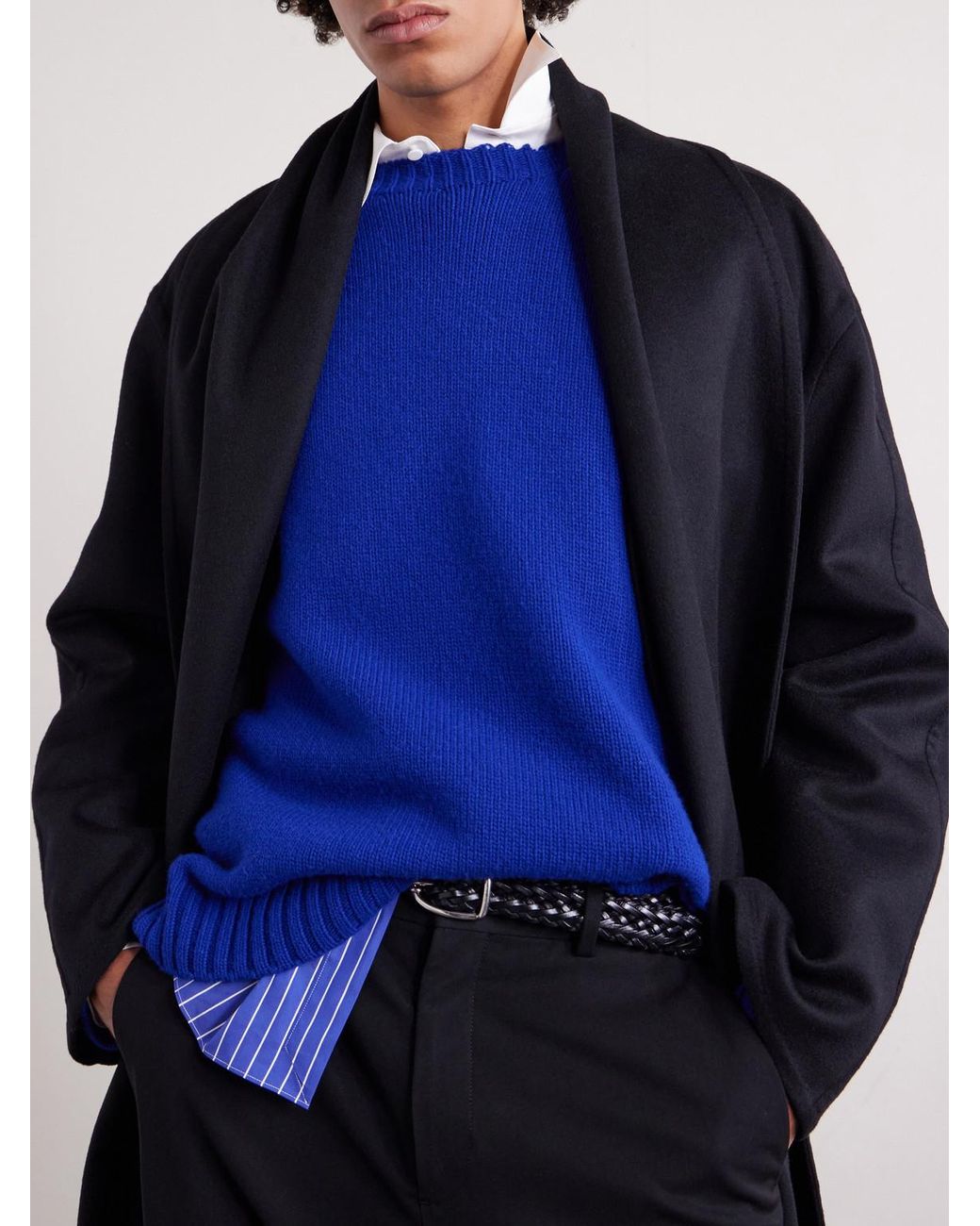 Tom Ford Blue Wool And Cashmere-Blend Sweater for men