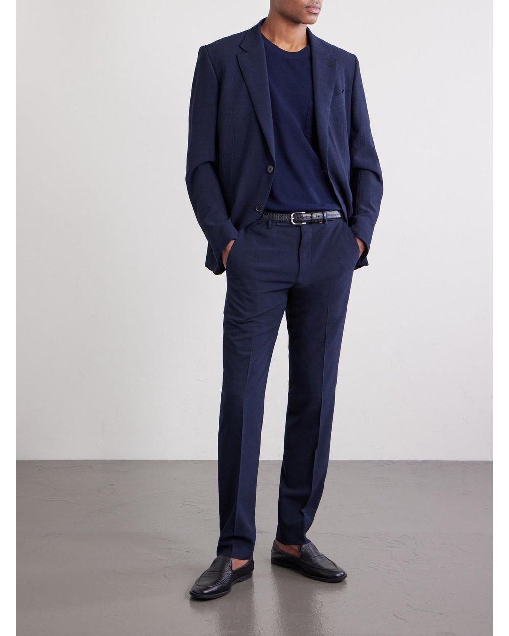 Zegna Blue Straight-leg Wool for men