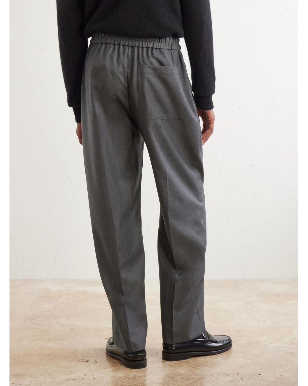 Officine Generale Gray Nilson Straight-Leg Wool, Cashmere And Silk-Blend Suit Trousers for men