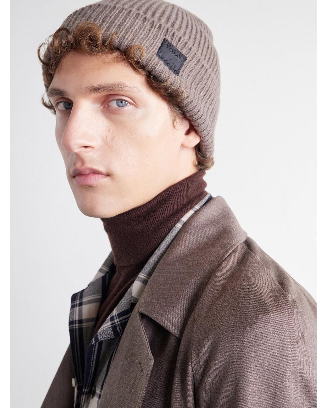 Paul Smith Gray Logo-Appliquéd Ribbed Cashmere And Merino Wool-Blend Beanie