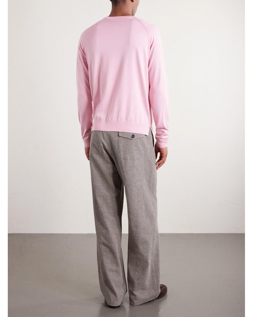 Piacenza 1733 Pink Cotton And Silk-blend Sweater for men