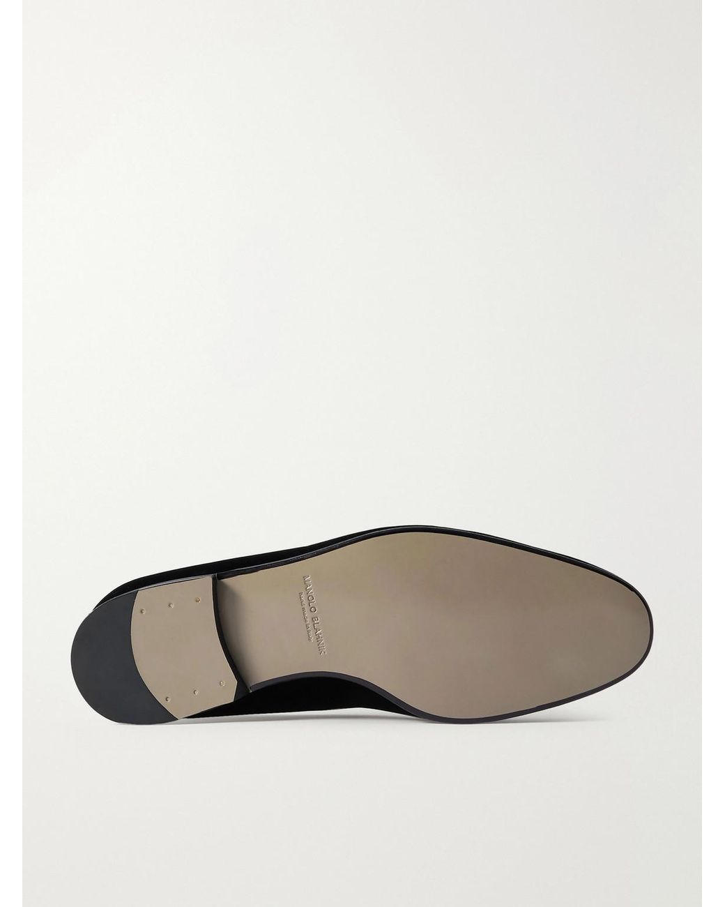Manolo Blahnik Black Mario Velvet Loafers for men