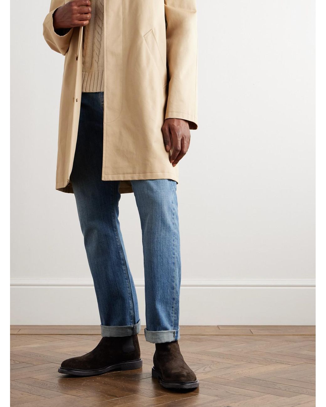 Common Projects Brown Waxed-Suede Chelsea Boots for men