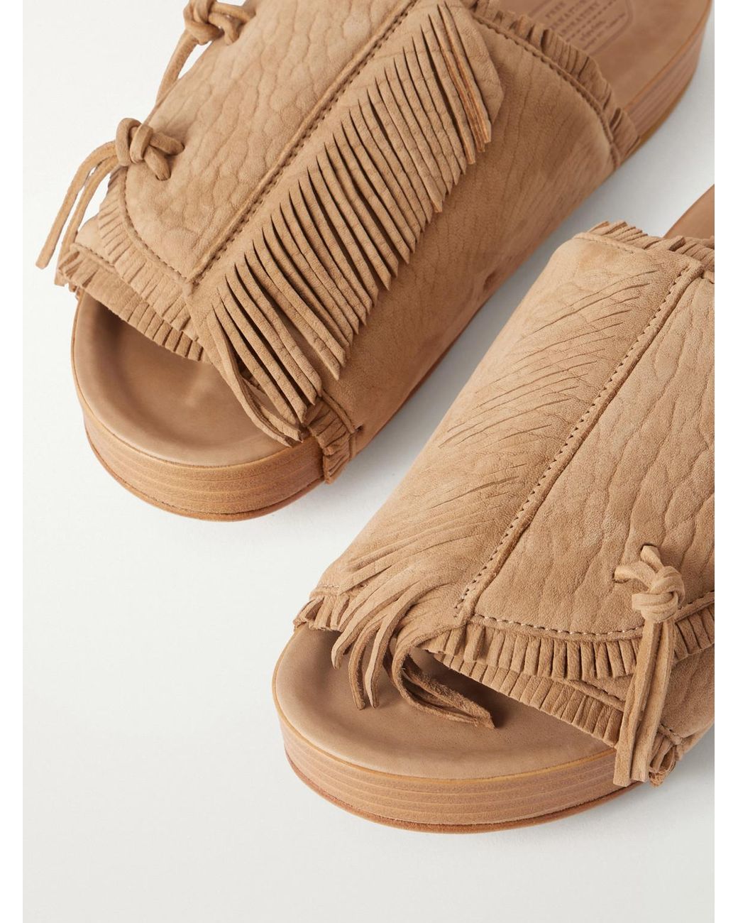 Visvim Brown Christo Shaman Folk Suede Slides for men
