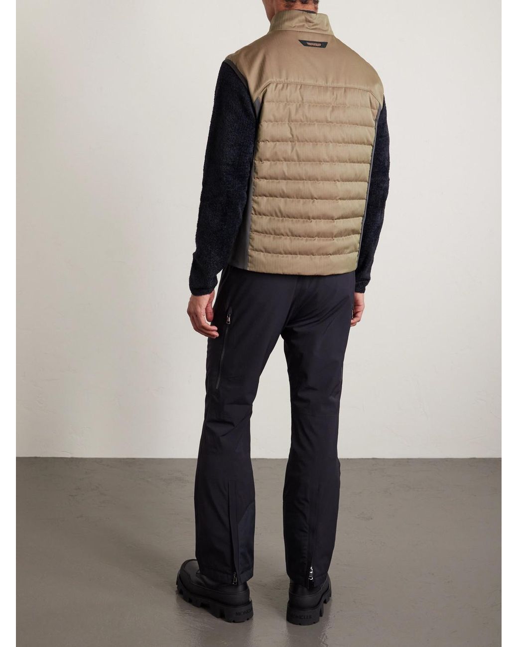 Sease Natural Intrepid Shell-trimmed Quilted Herringbone Virgin Wool Down Gilet for men