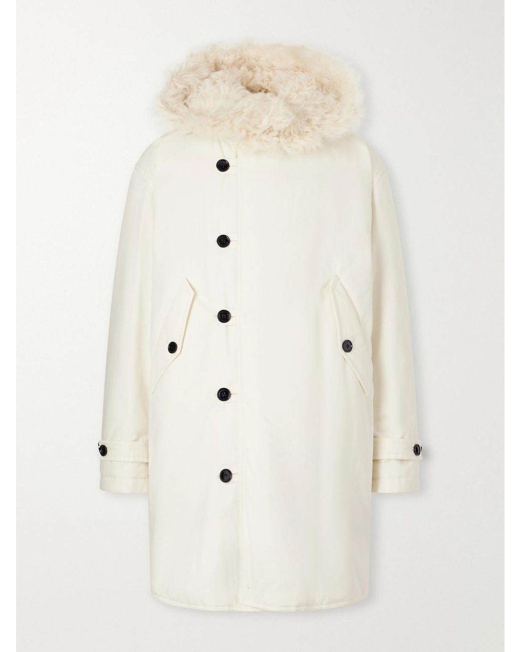 Totême Natural Hooded Shearling-Lined Cotton-Ripstop Parka for men