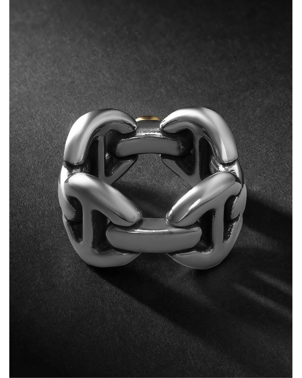 Hoorsenbuhs Black Affix Quad Sterling And 18-Karat Ring for men