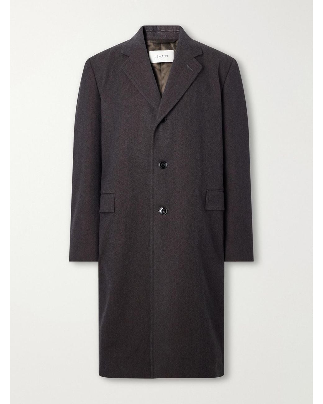 Lemaire Blue Woven Cashmere-Blend Coat for men