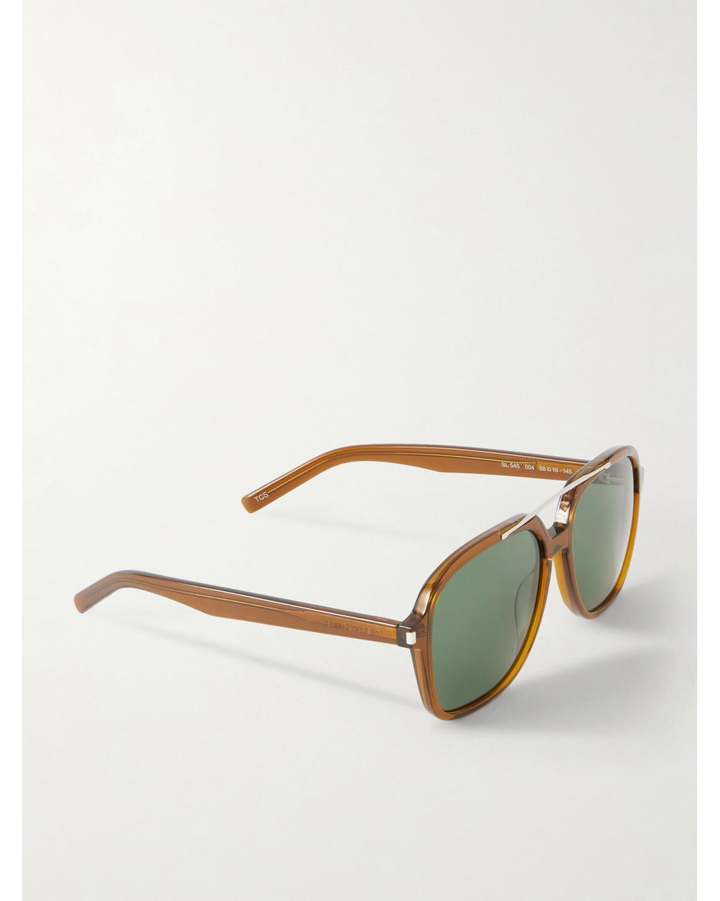 Saint Laurent Green Double-bridge Square-frame Acetate Sunglasses for men