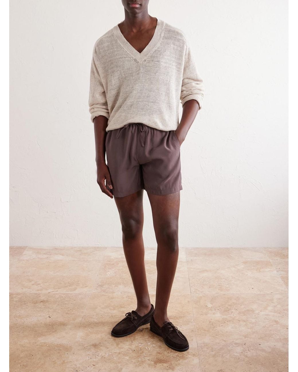 FRAME Purple Summer Boxer Straight-Leg Shell Shorts for men