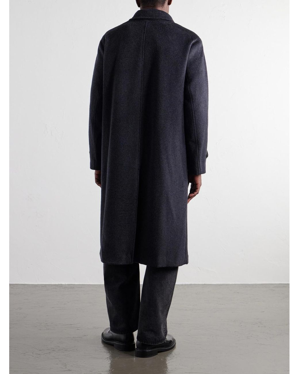 NN07 Blue Gibson 80040 Brushed Wool-Blend Flannel Coat for men
