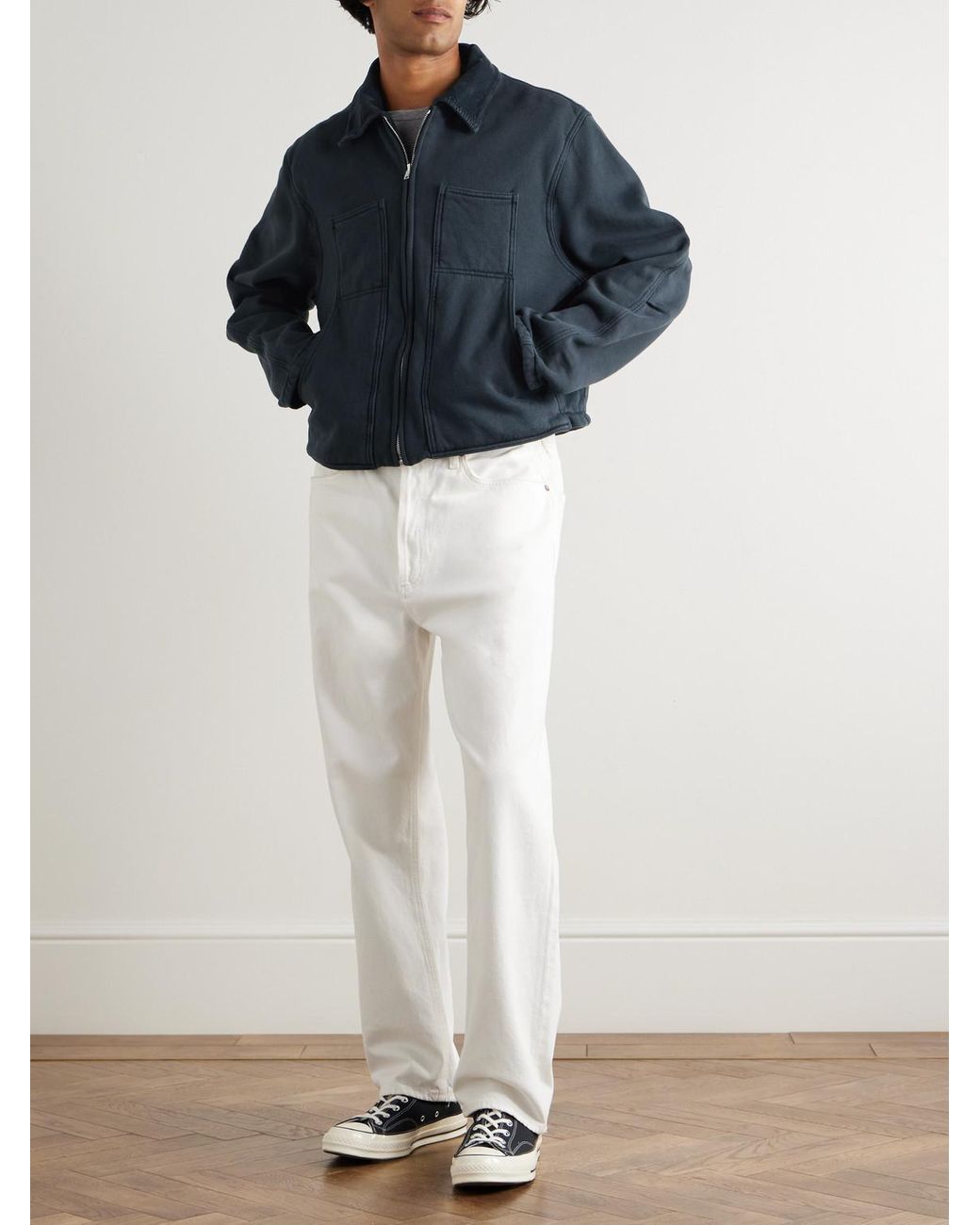 Les Tien Blue Cotton-jersey Zip-up Jacket for men