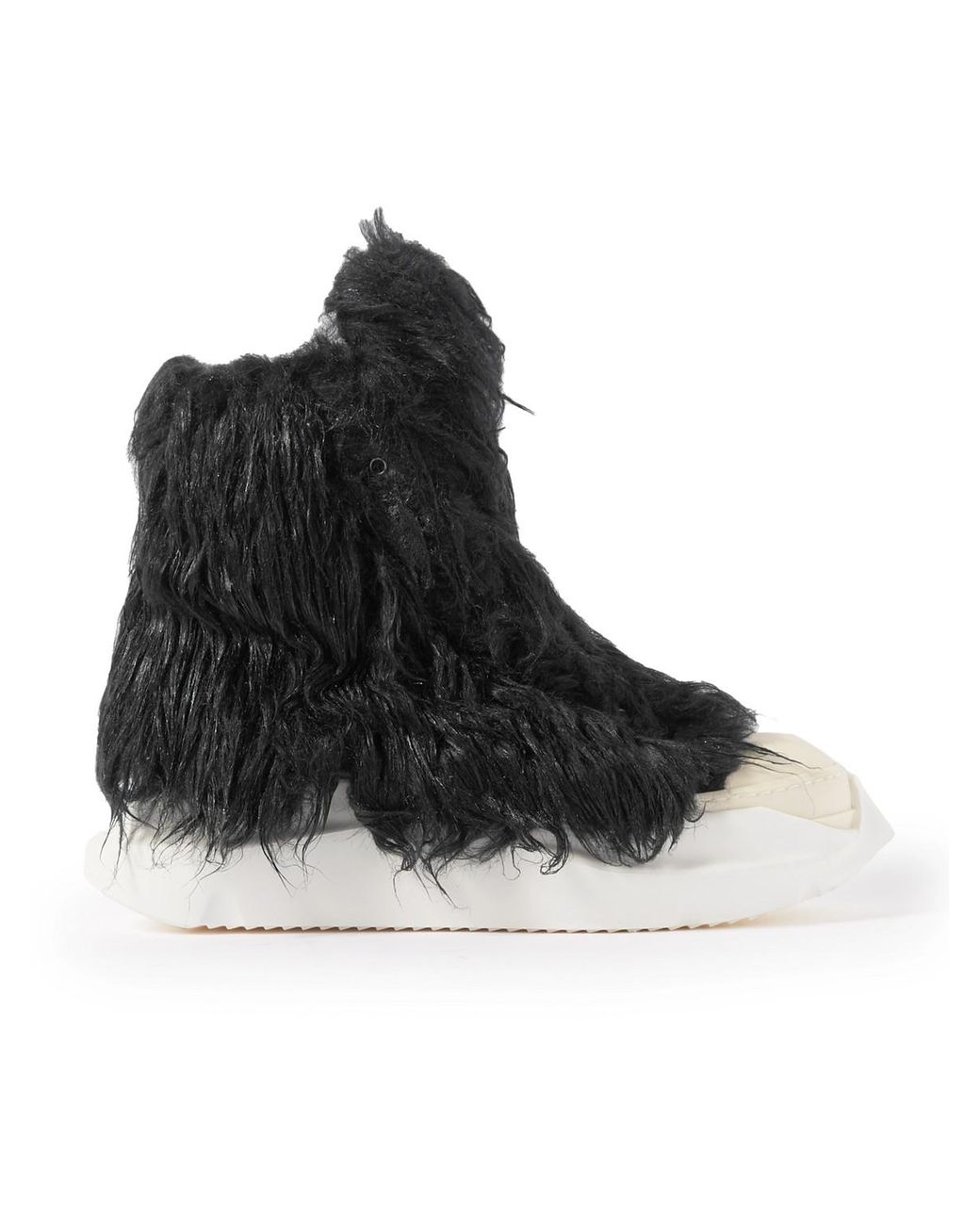 Rick Owens DRKSHDW Leather-trimmed Faux Fur And Canvas High-top ...