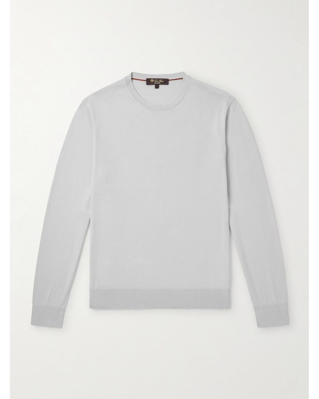Loro Piana White Ice Wishtm Sea Island Cotton Sweater for men