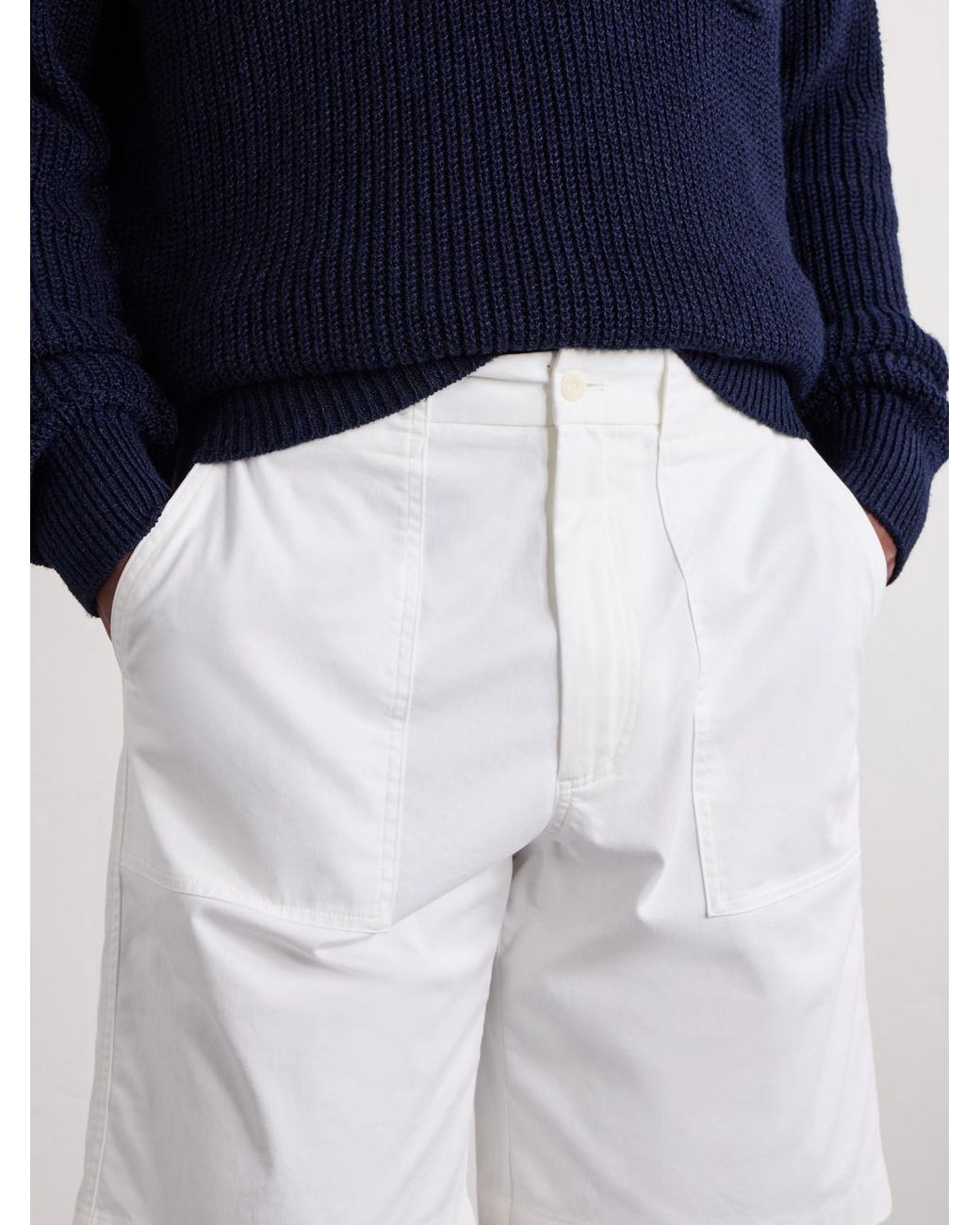Ralph Lauren White Straight-Leg Stretch-Cotton Twill Shorts for men