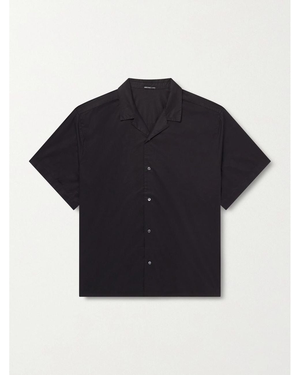 James Perse Blue Convertible-Collar Cotton-Blend Poplin Shirt for men