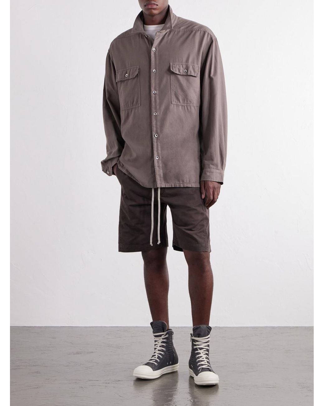 Rick Owens Purple Jumbo Cotton-Twill Shirt for men