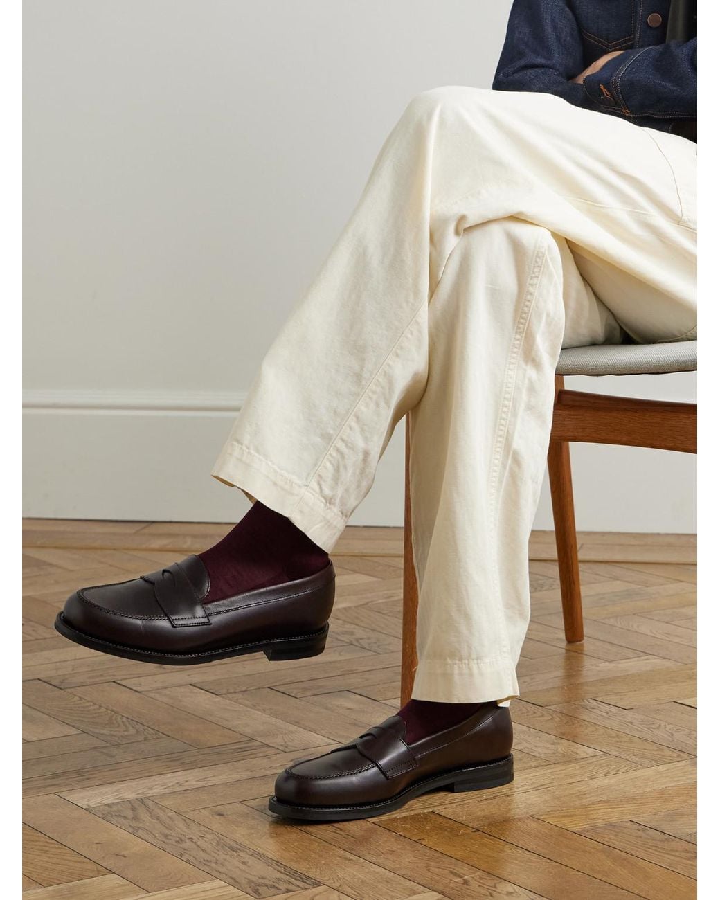 Morjas Red The Ivy Leather Penny Loafers for men