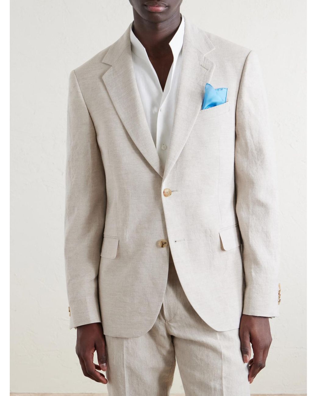 Mr P. Natural Slim-Fit Linen Suit Jacket for men
