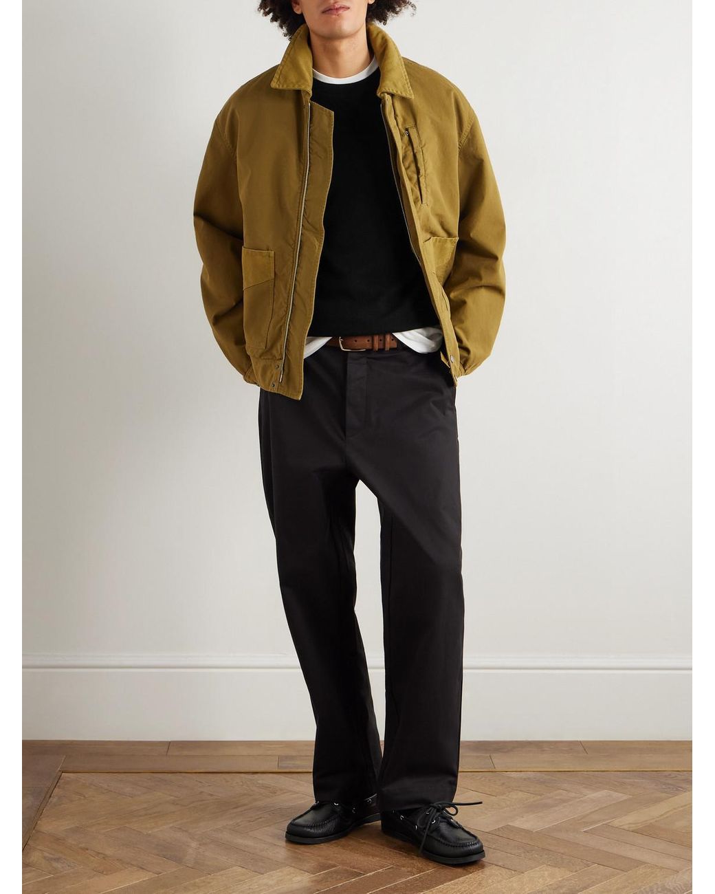 Ghiaia Black Straight-Leg Cotton Chinos for men