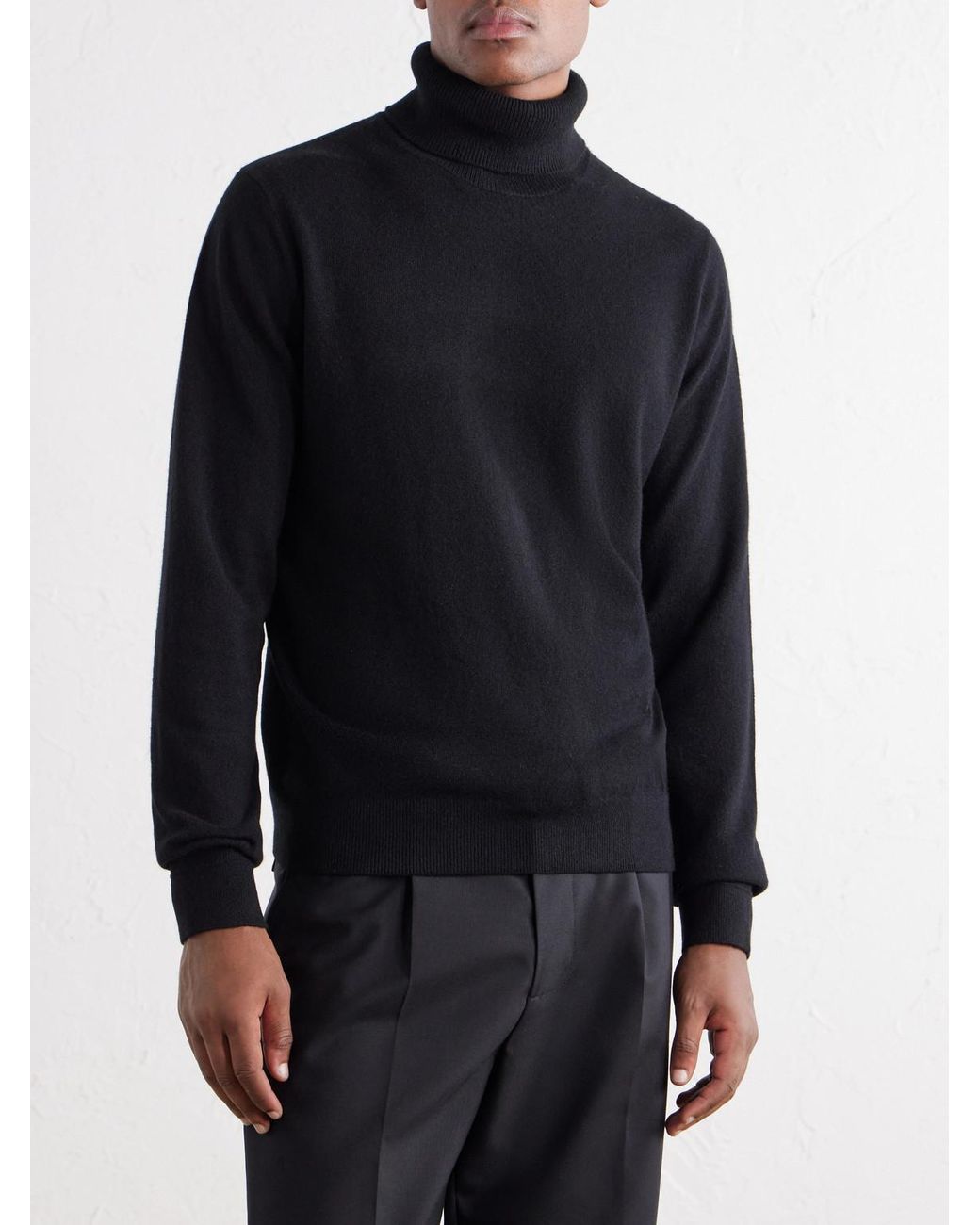 Mr P. Black Clyde Cashmere Rollneck Sweater for men