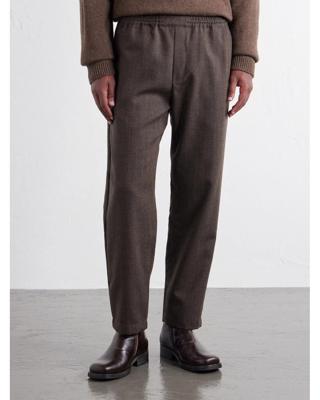 A Kind Of Guise Gray Banasa Straight-Leg Virgin Wool Drawstring Trousers for men