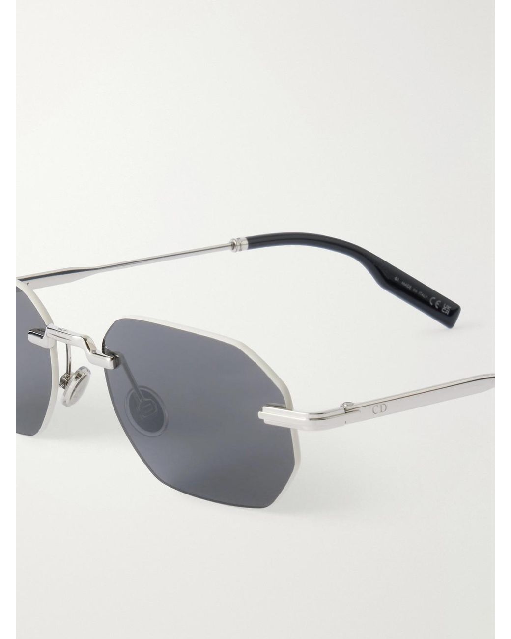 Dior Metallic Diorblacksuit S19U Geometric Square-Frame-Tone Metal Sunglasses for men