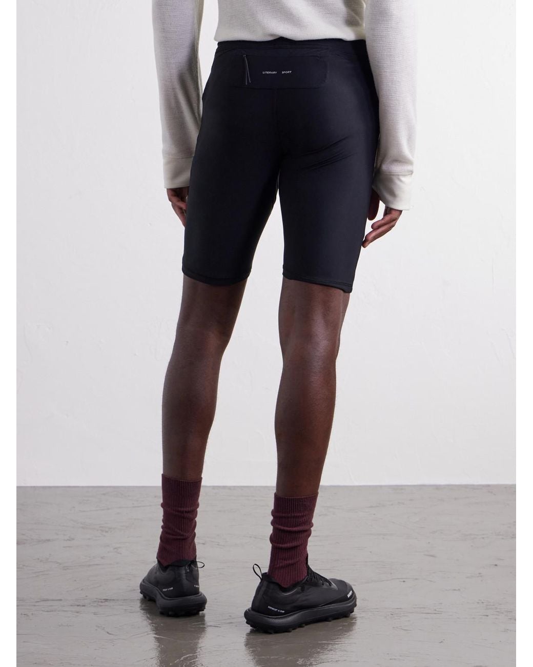 Literary Sport Blue Pablo Slim-Fit Stretch-Jersey Running Shorts for men