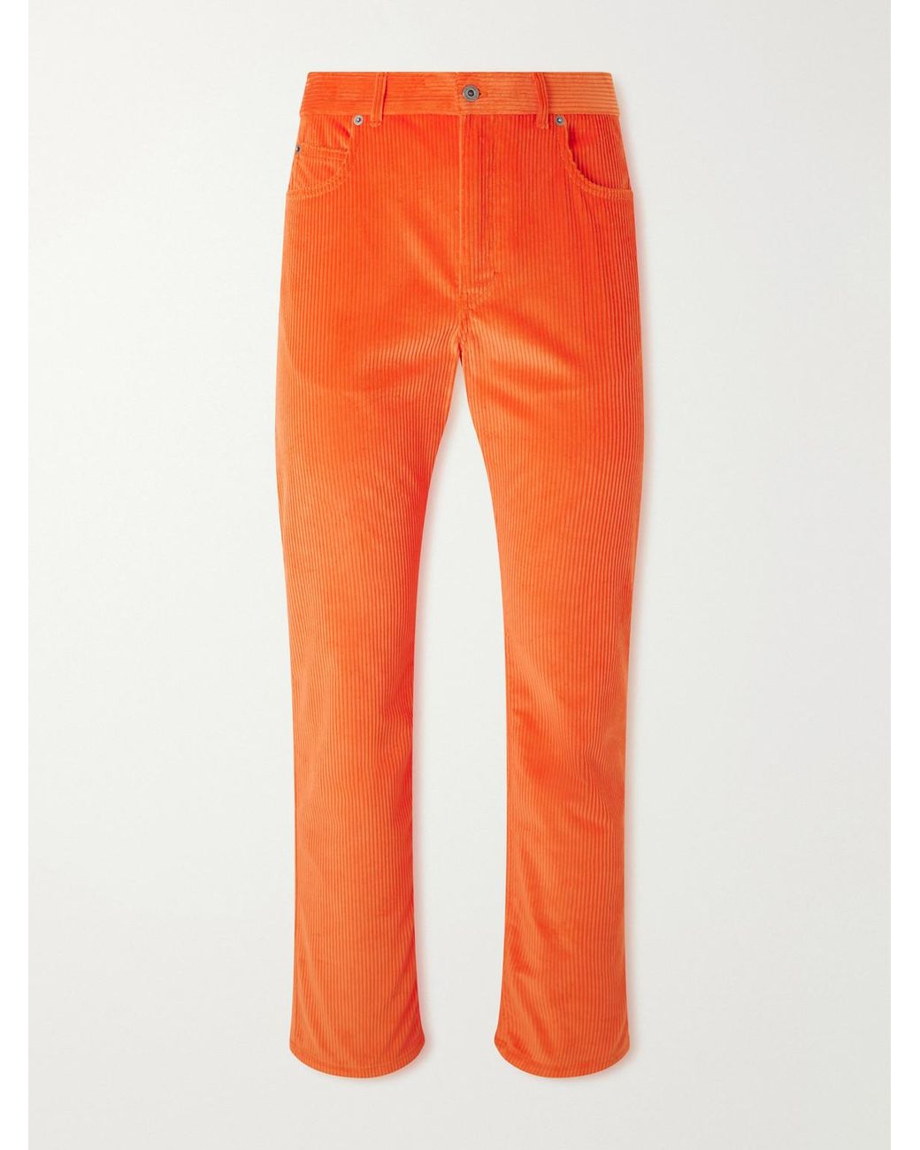 Loewe Orange Straight-Leg Cotton-Corduroy Trousers for men