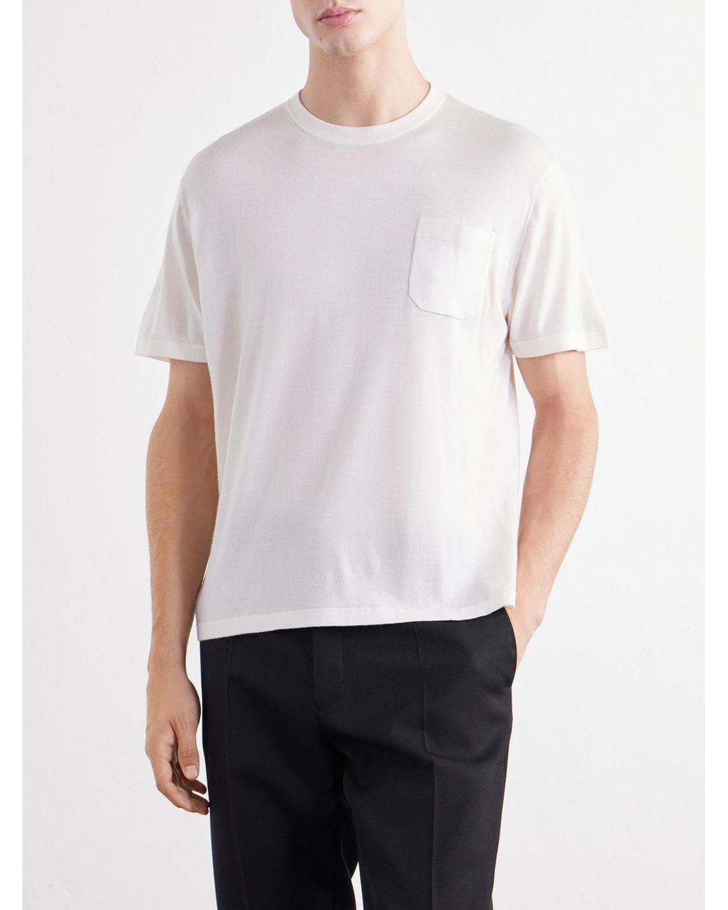 Totême  White Merino Wool And Silk-Blend Jersey Shirt for men
