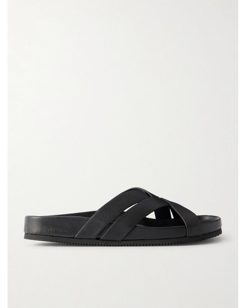 Tom Ford Black Woven Leather Sandals for men