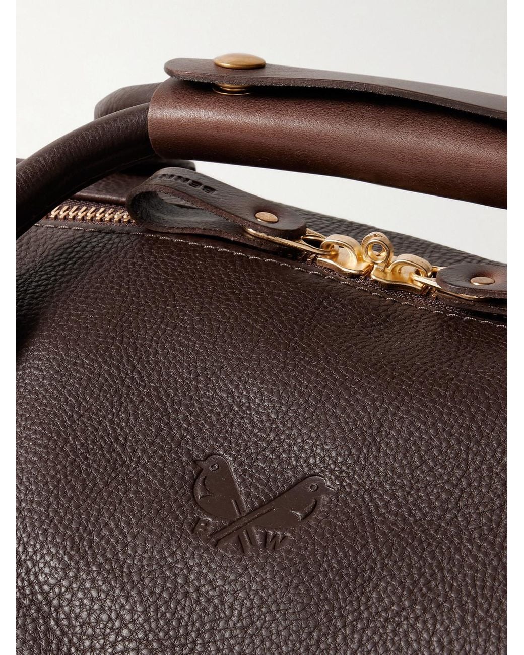 Logo-Debossed Full-Grain Leather Weekend Bag di Bennett Winch in Brown da Uomo