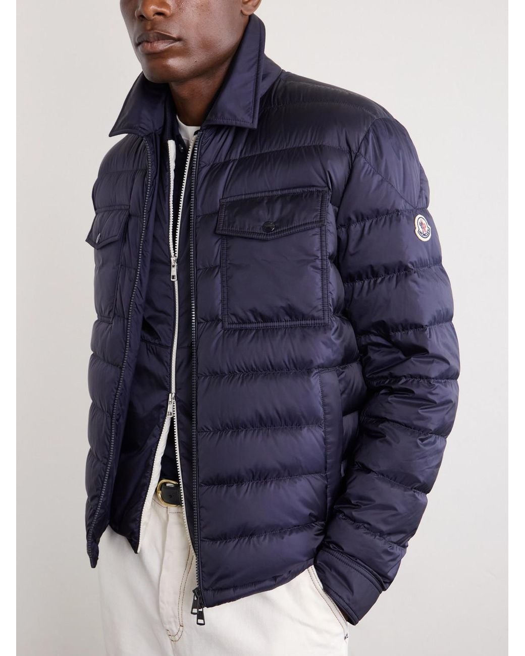 Moncler Blue Vydori Quilted Shell Down Jacket for men