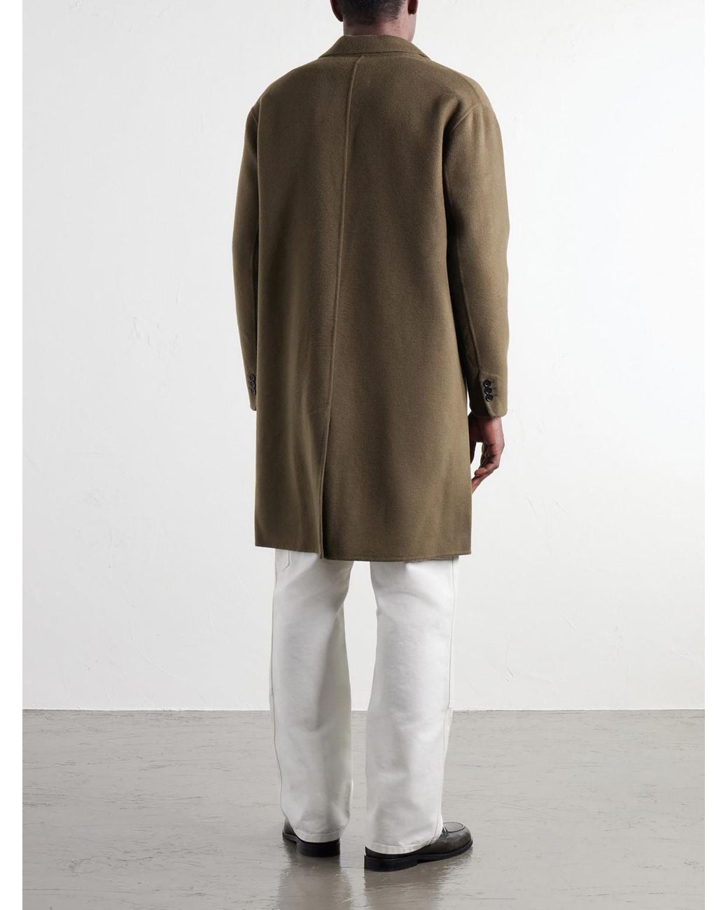 NN07 Green Kendrick 8447 Brushed Woven Wool-Blend Coat for men