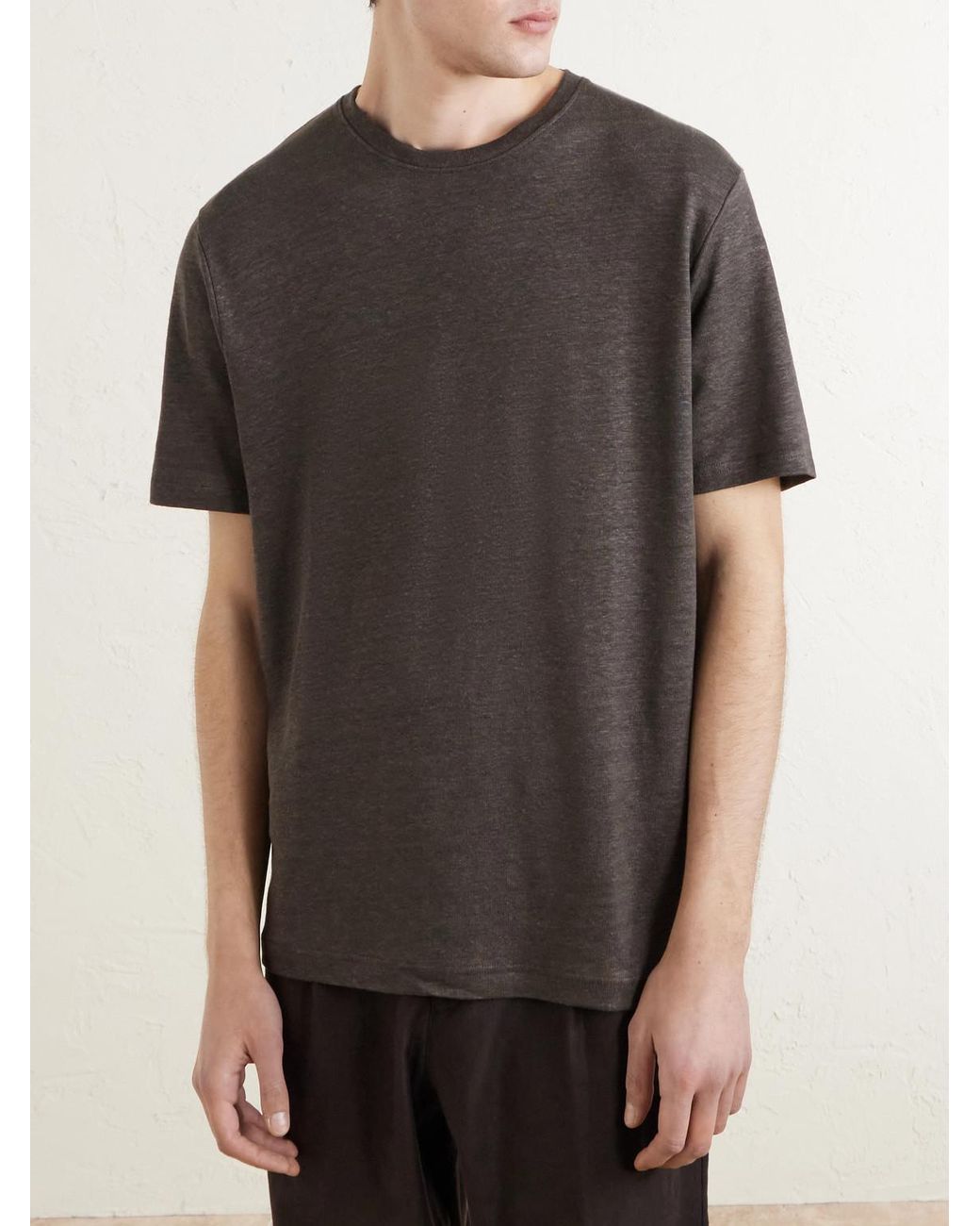 Mr P. Black Linen T-shirt for men