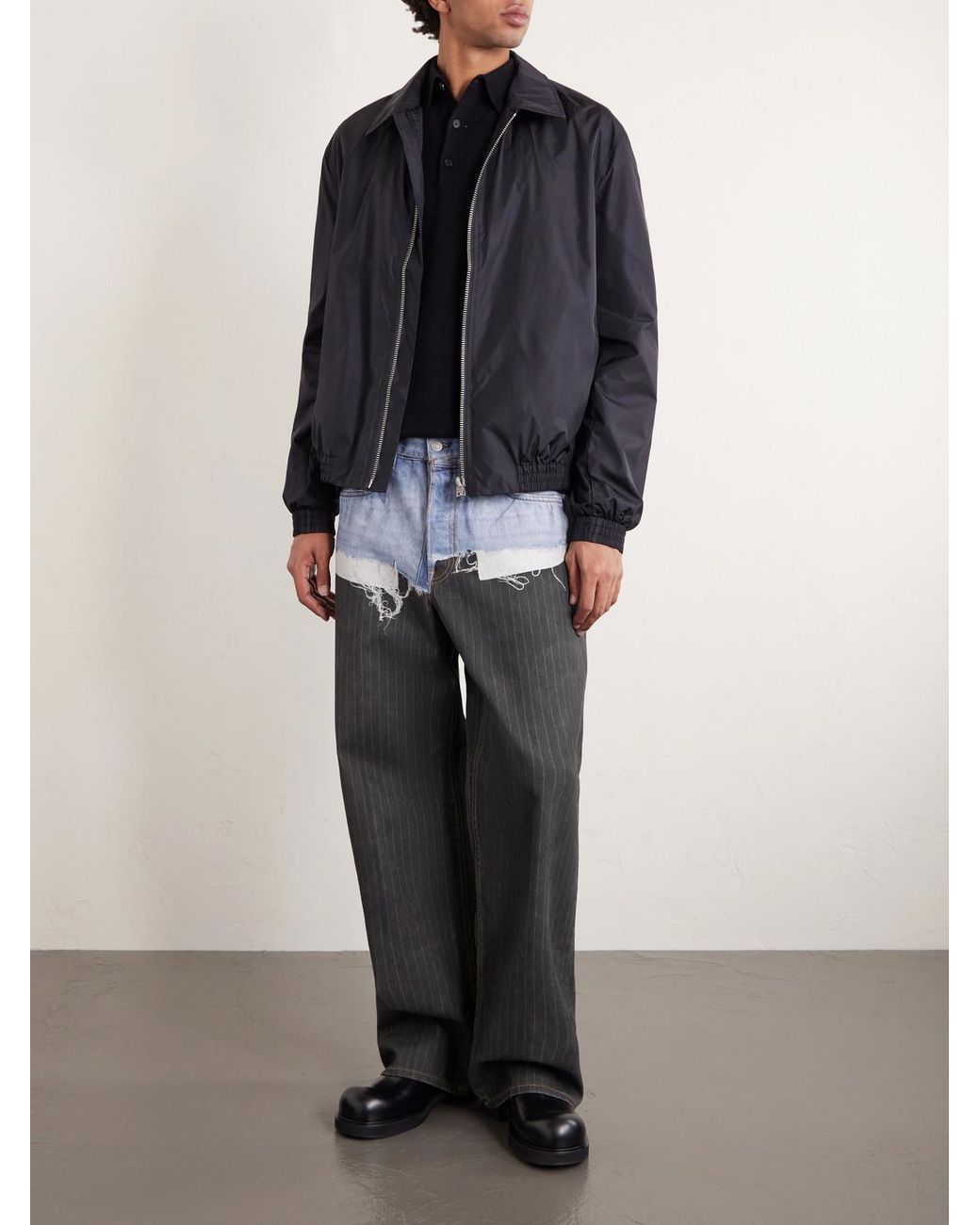Acne Gray 1981 Straight-Leg Trompe L'Oeil Organic Jeans for men