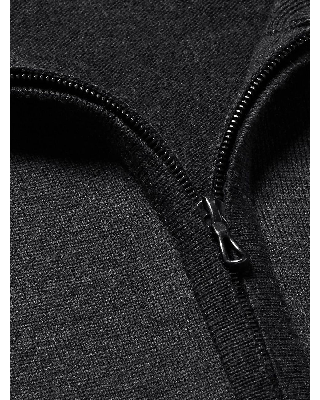 John Smedley Black Claygate Merino Wool Zip-up Cardigan for men