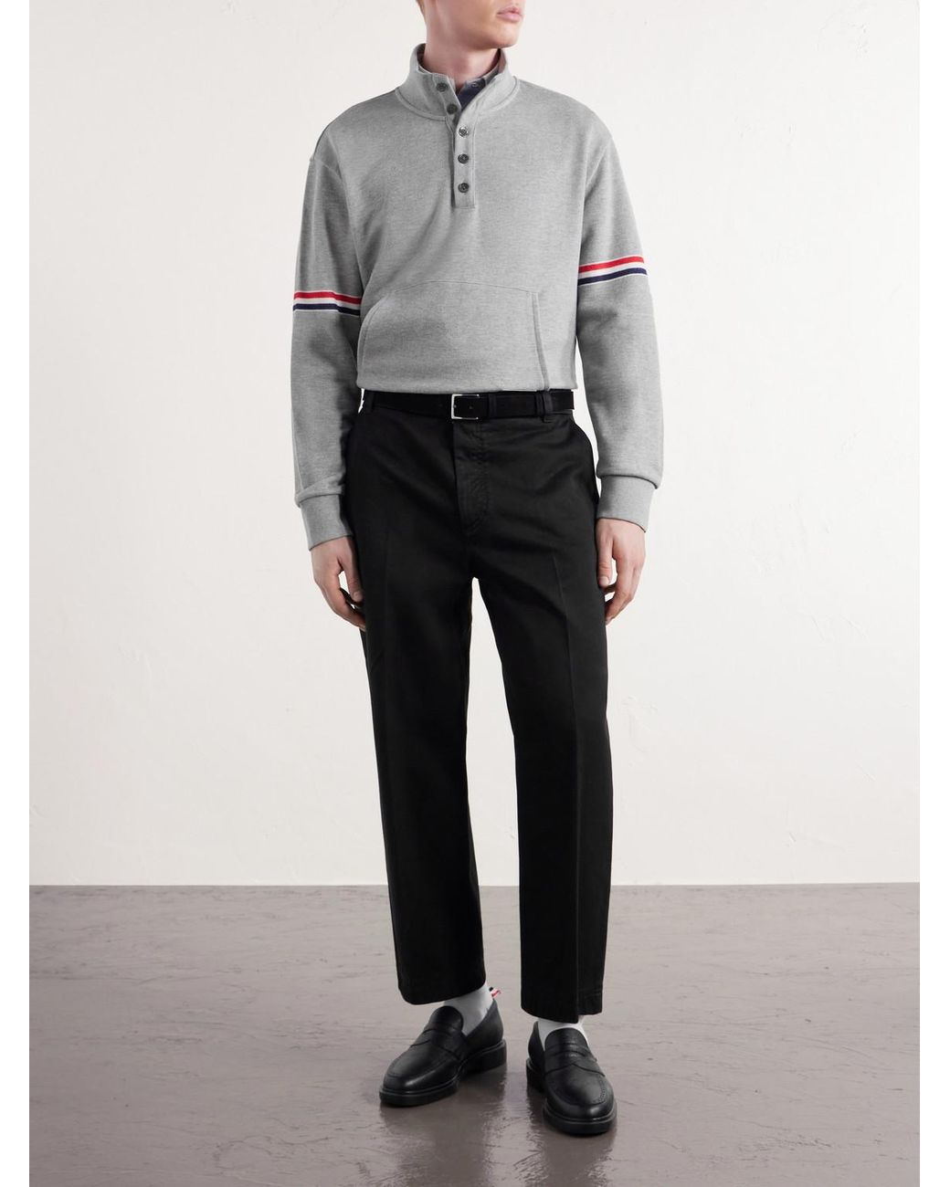 Thom Browne Gray Cotton-Piqué Sweatshirt for men