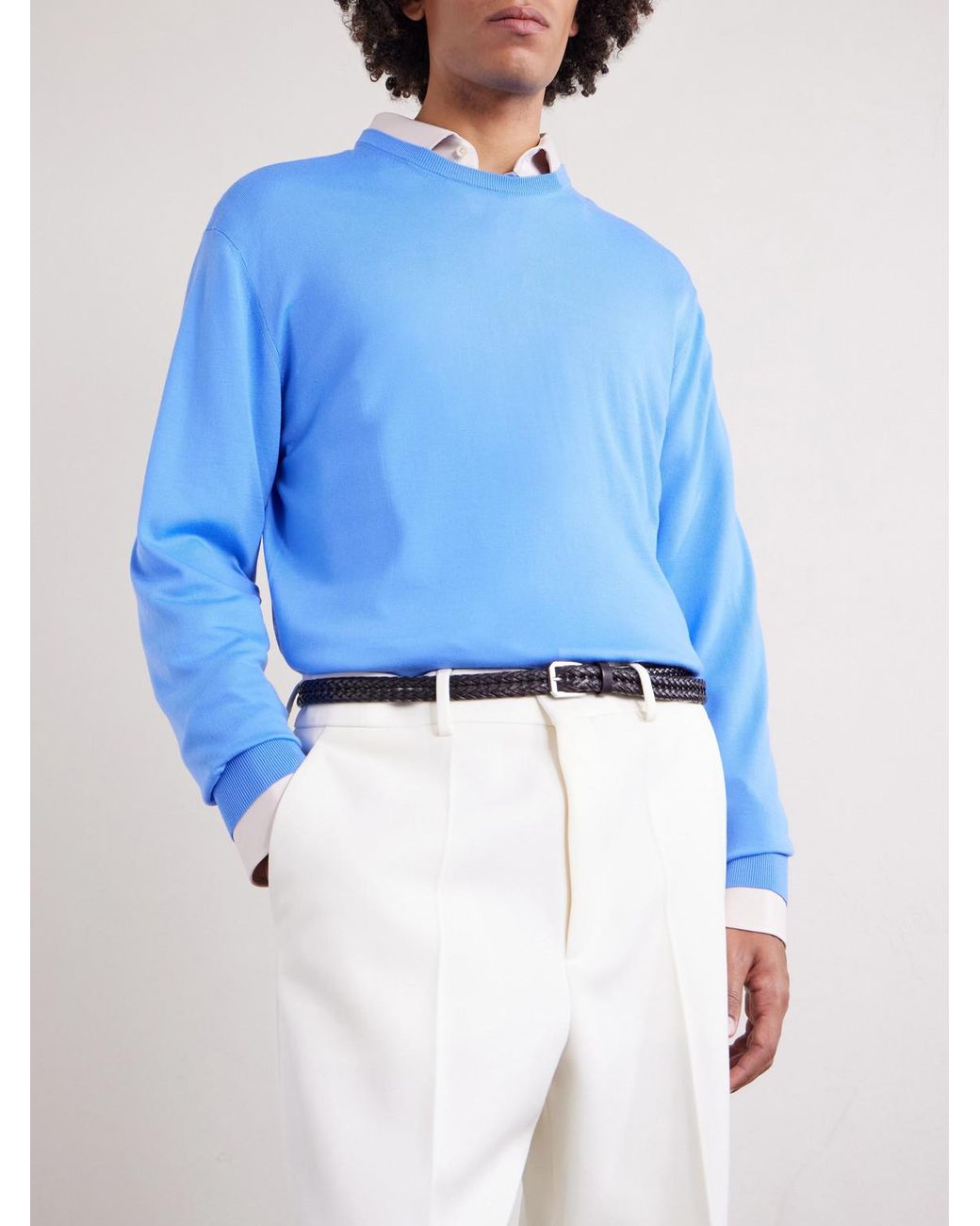 Tom Ford Blue Merino Wool Sweater for men