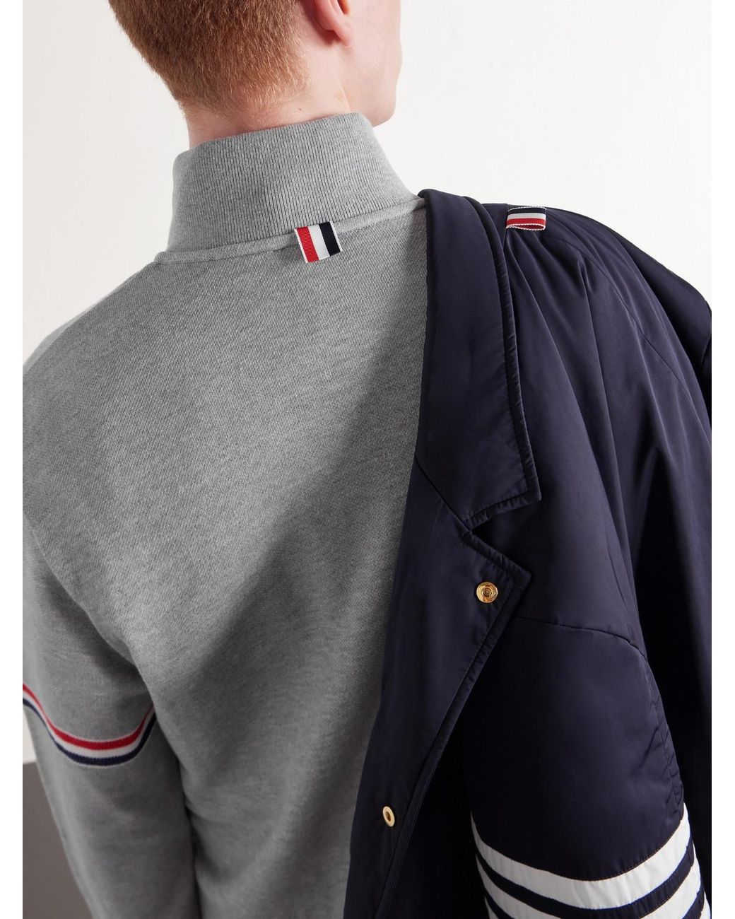 Thom Browne Gray Cotton-Piqué Sweatshirt for men