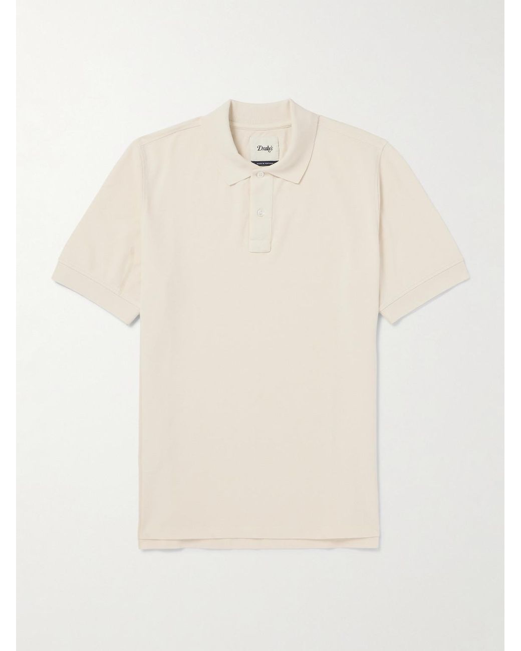 Drake's Natural Cotton-Piqué Polo Shirt for men