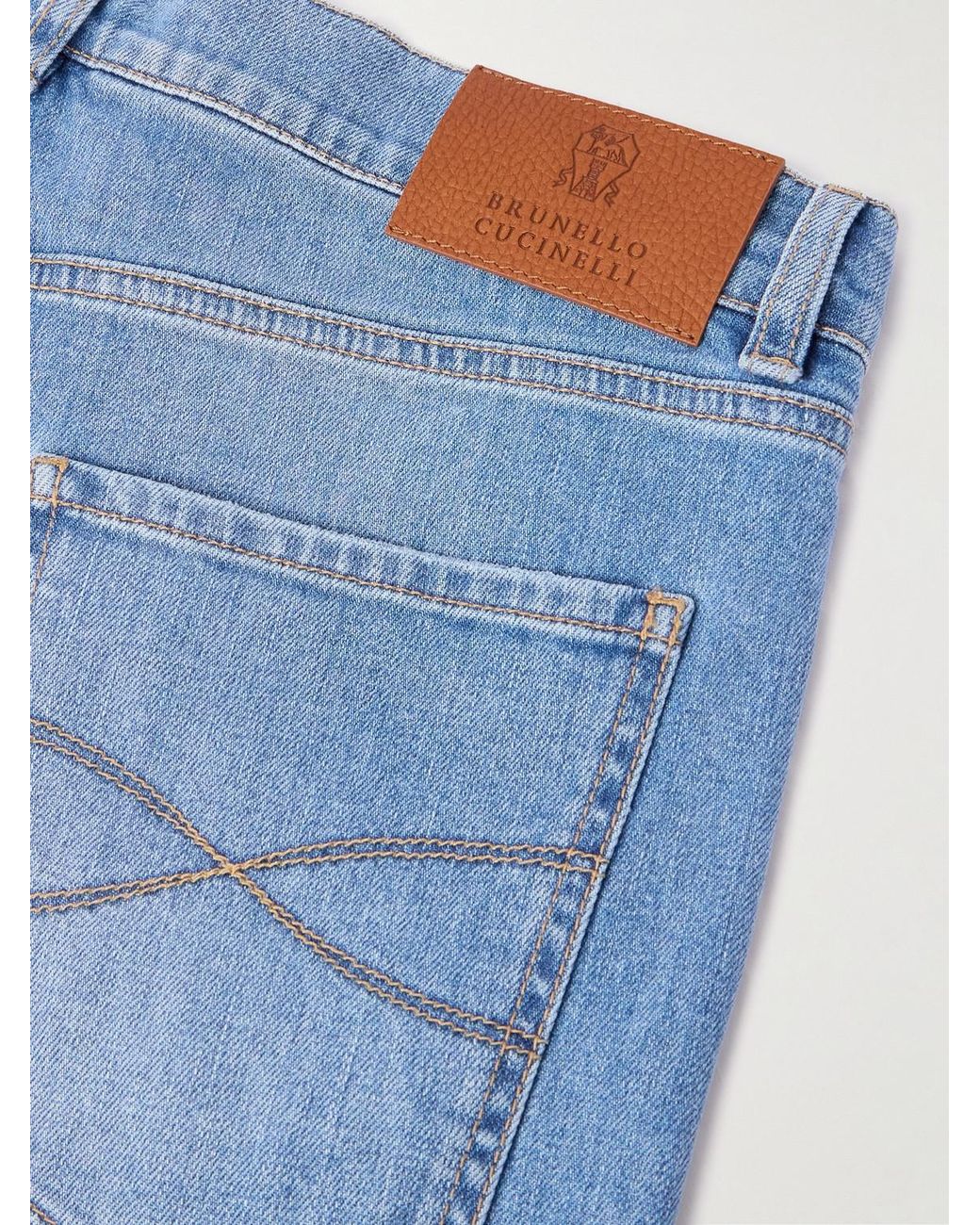 Brunello Cucinelli Blue Iconic Slim-Fit Stretch Jeans for men