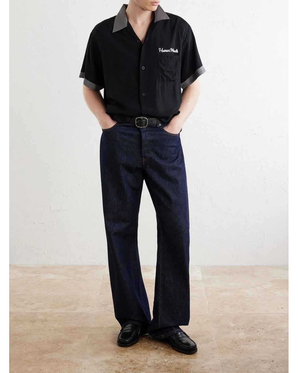 Human Made Black Logo-embroidered Poplin Shirt for men