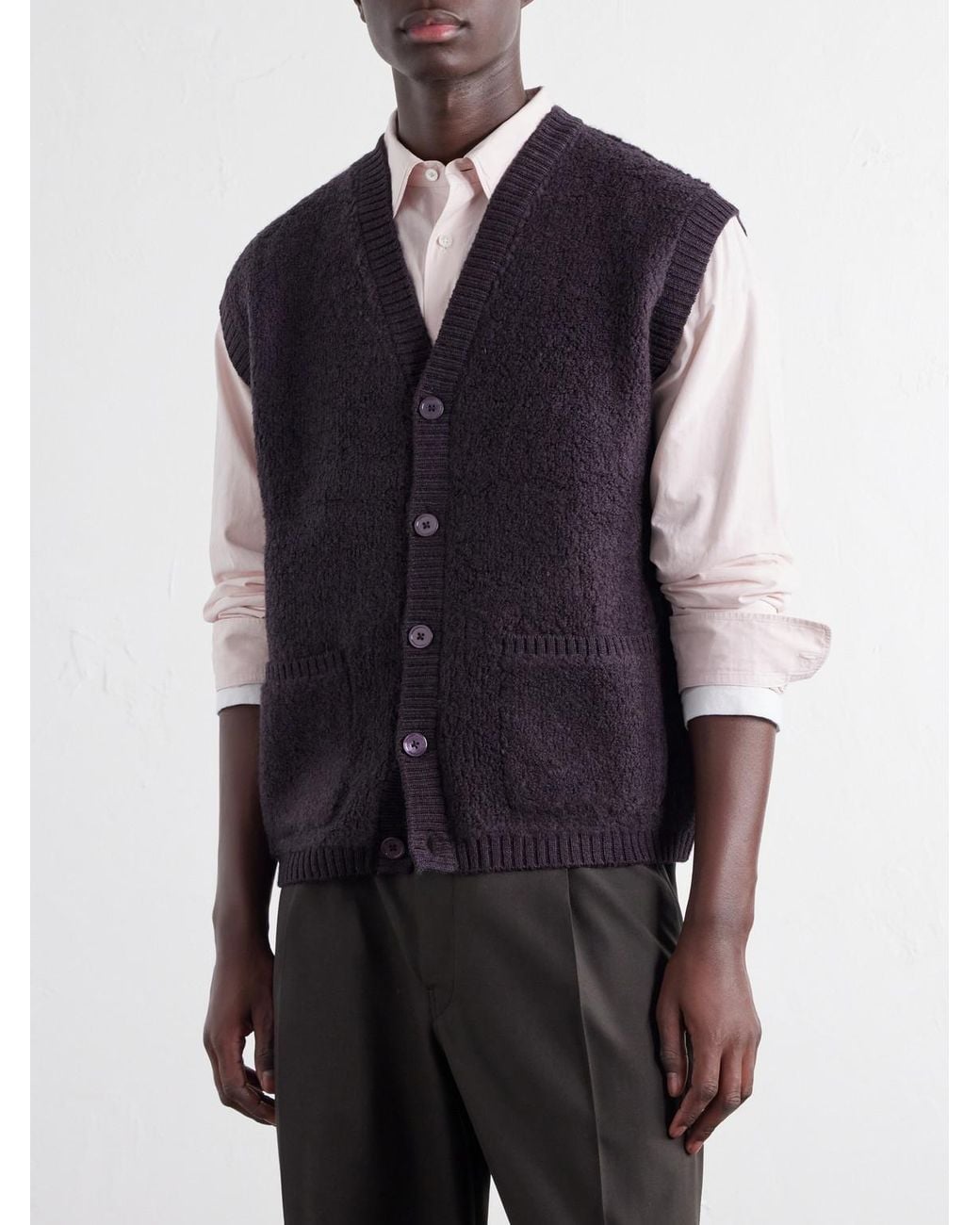 NN07 Blue 60064 Wool-Terry Fleece Gilet for men