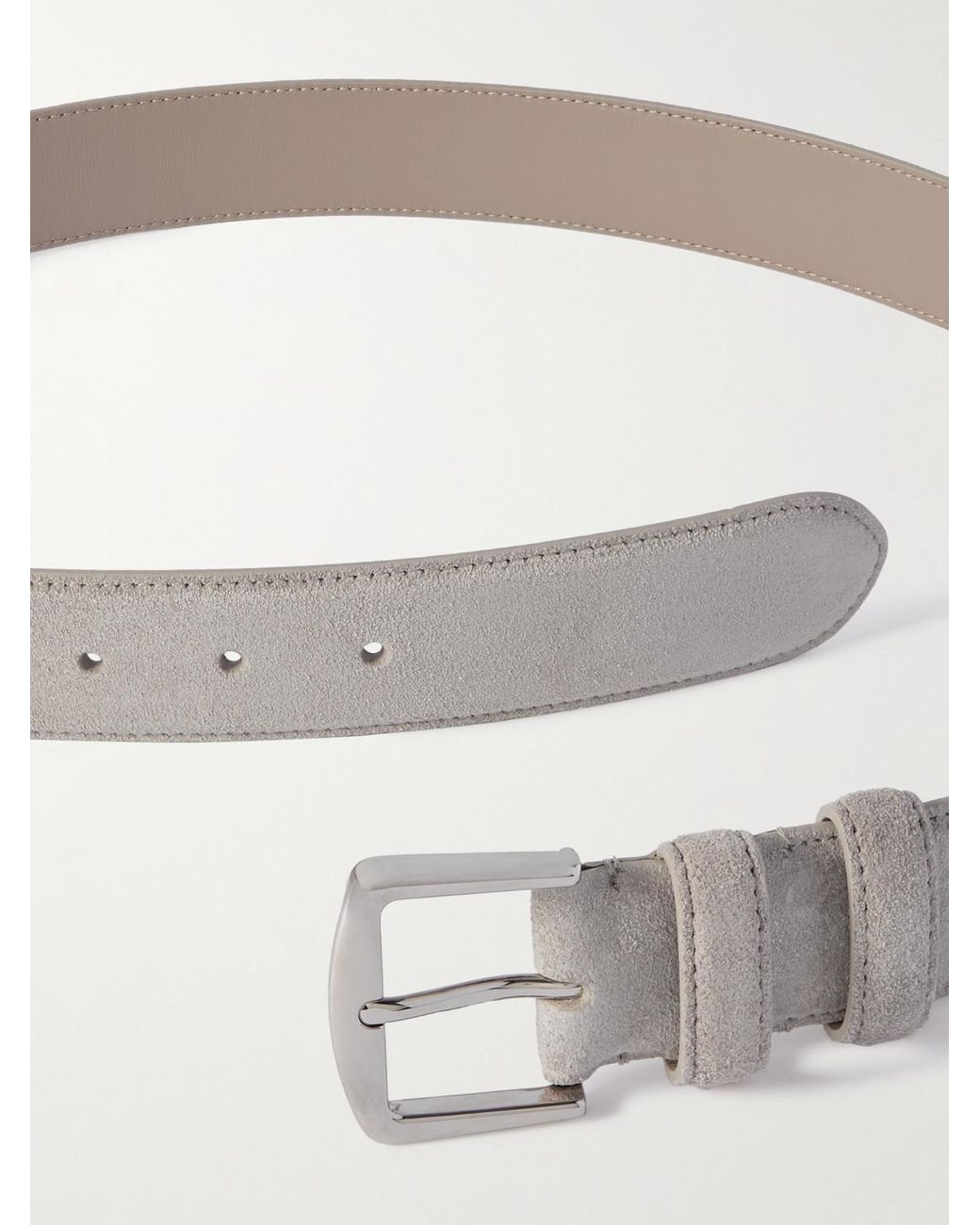 Loro Piana Gray 3.5Cm Suede Belt for men