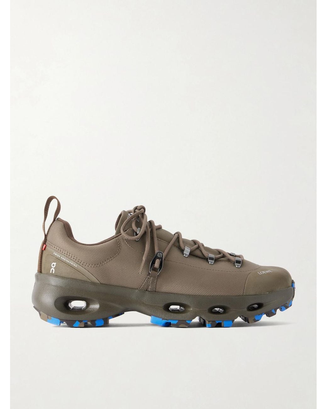 Loewe Brown On Cloudsolo Hiker Rubber-Trimmed Twill Sneakers for men