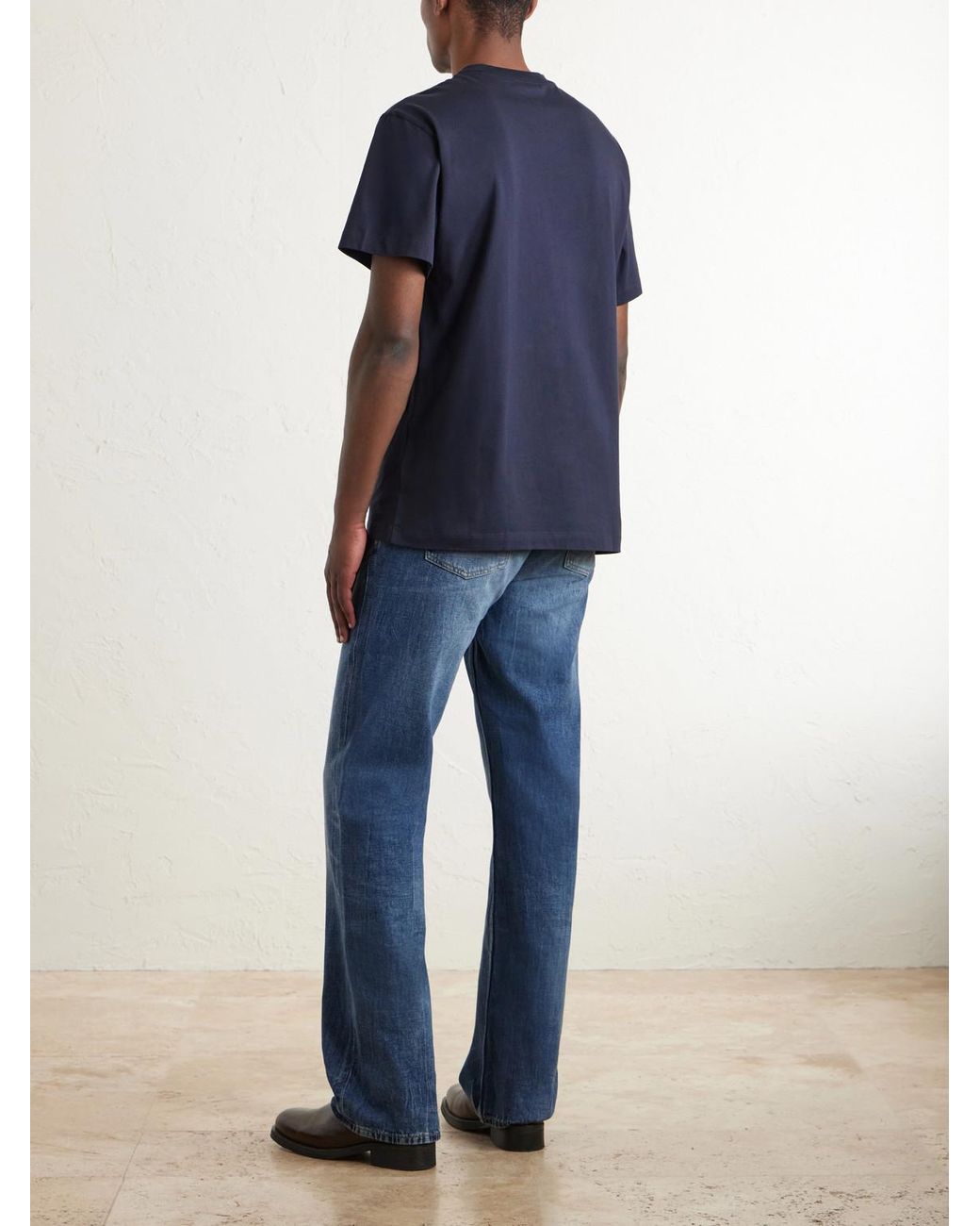 Jil Sander Blue Three-Pack Logo-Appliquéd Cotton-Jersey T-Shirts for men