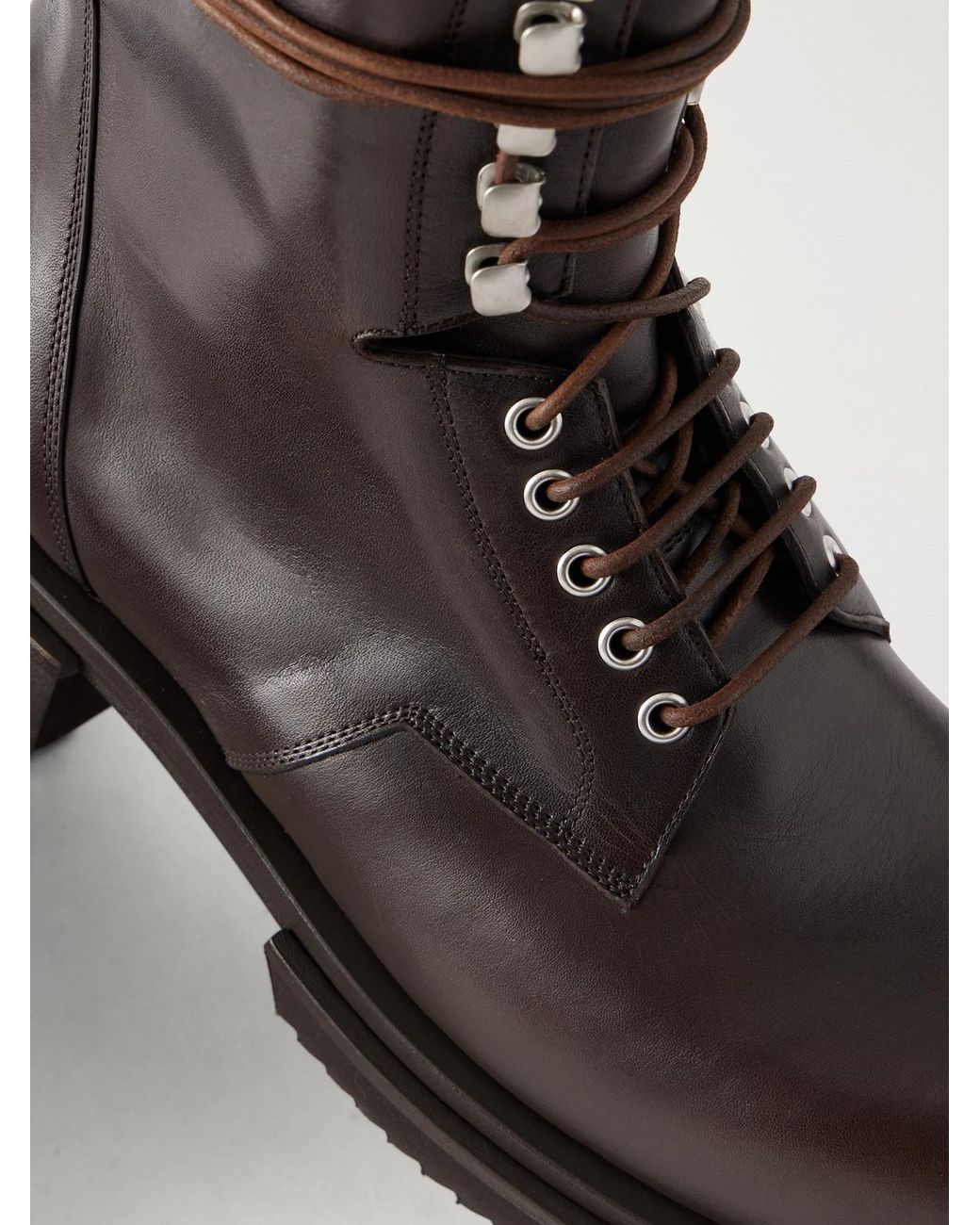 Rick Owens Black Army Gabe Leather Lace-Up Boots for men