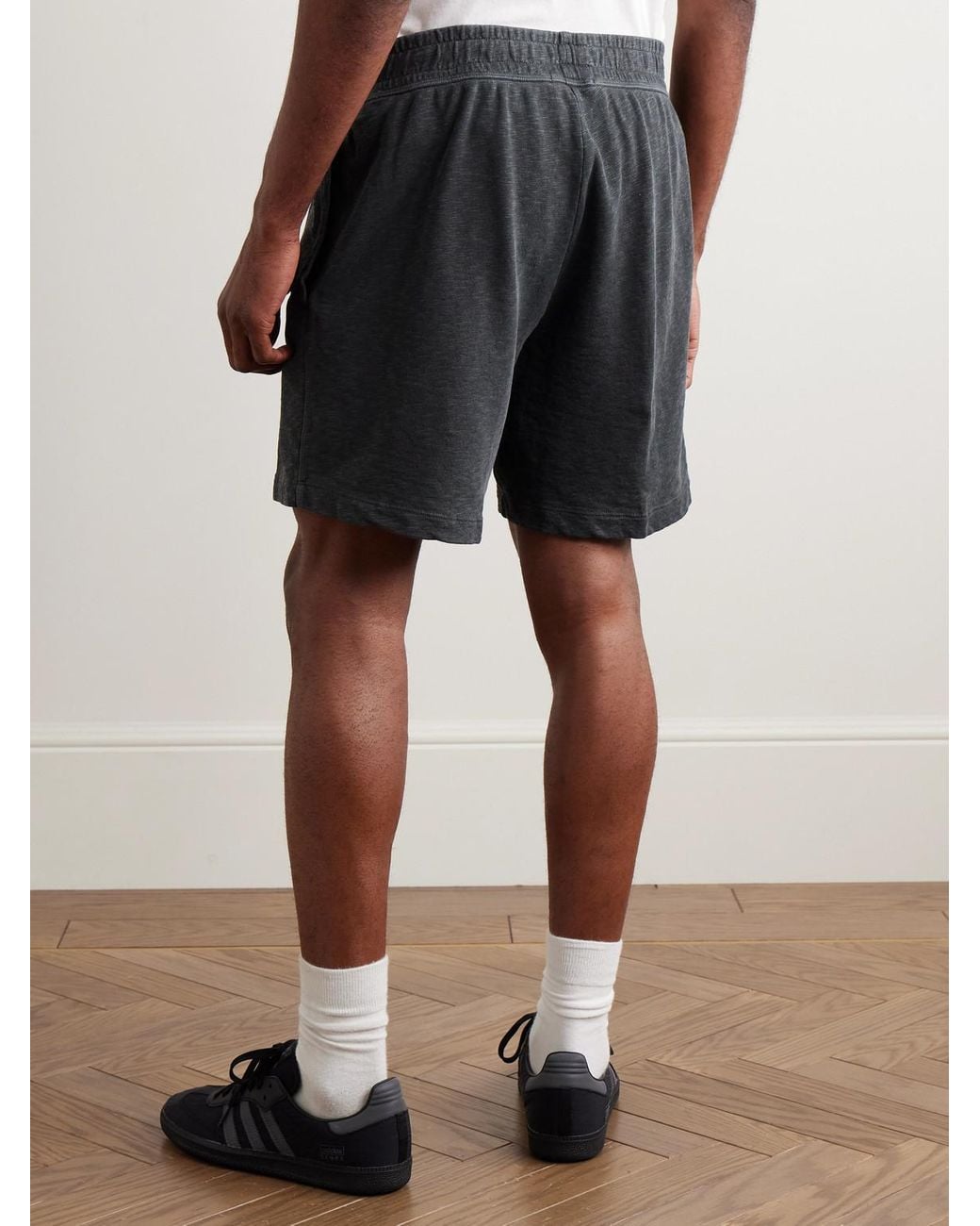 James Perse Gray Loopback Cotton-Jersey Drawstring Shorts for men