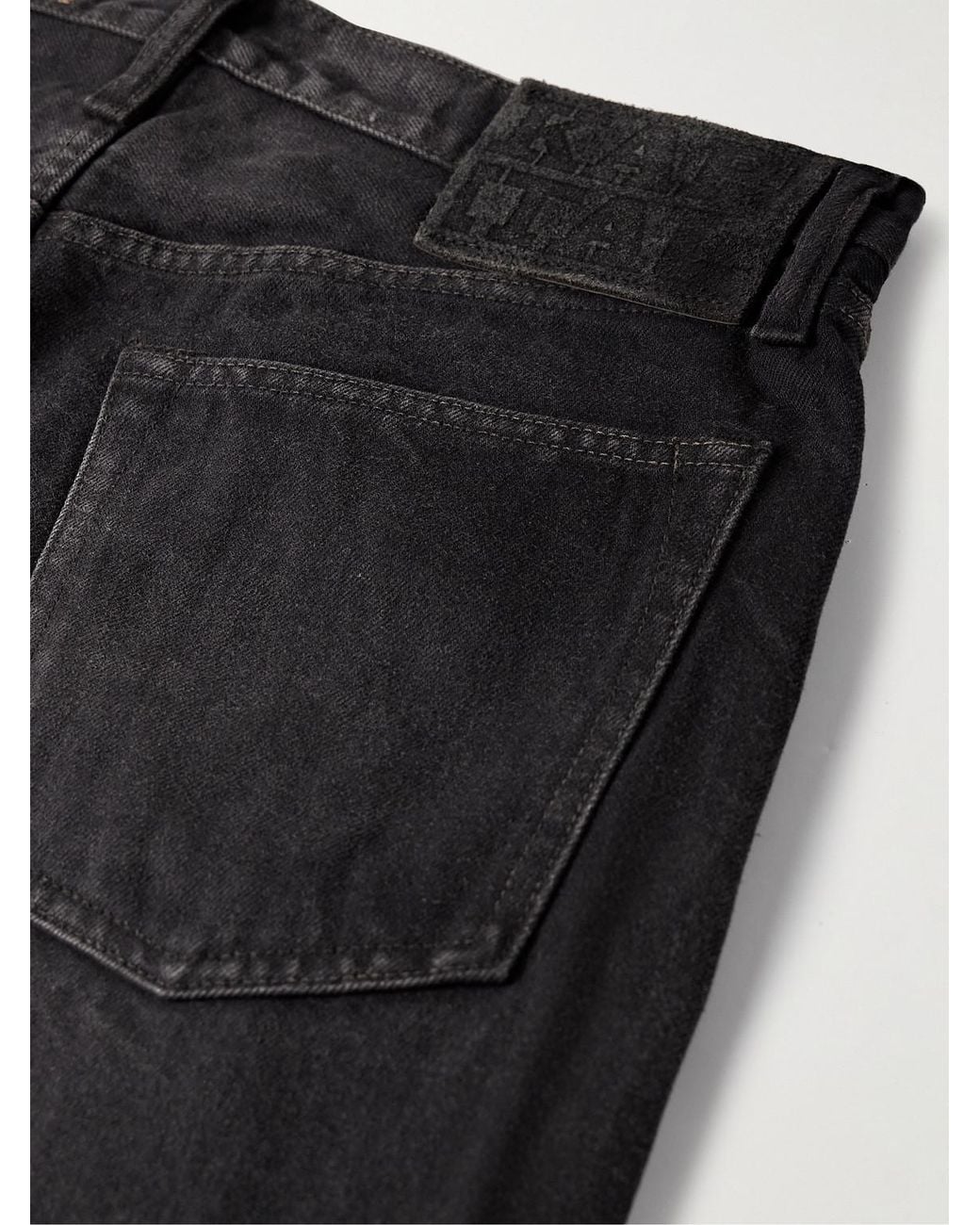 Kapital Black Slim-Fit Straight-Leg Stone-Washed Jeans for men